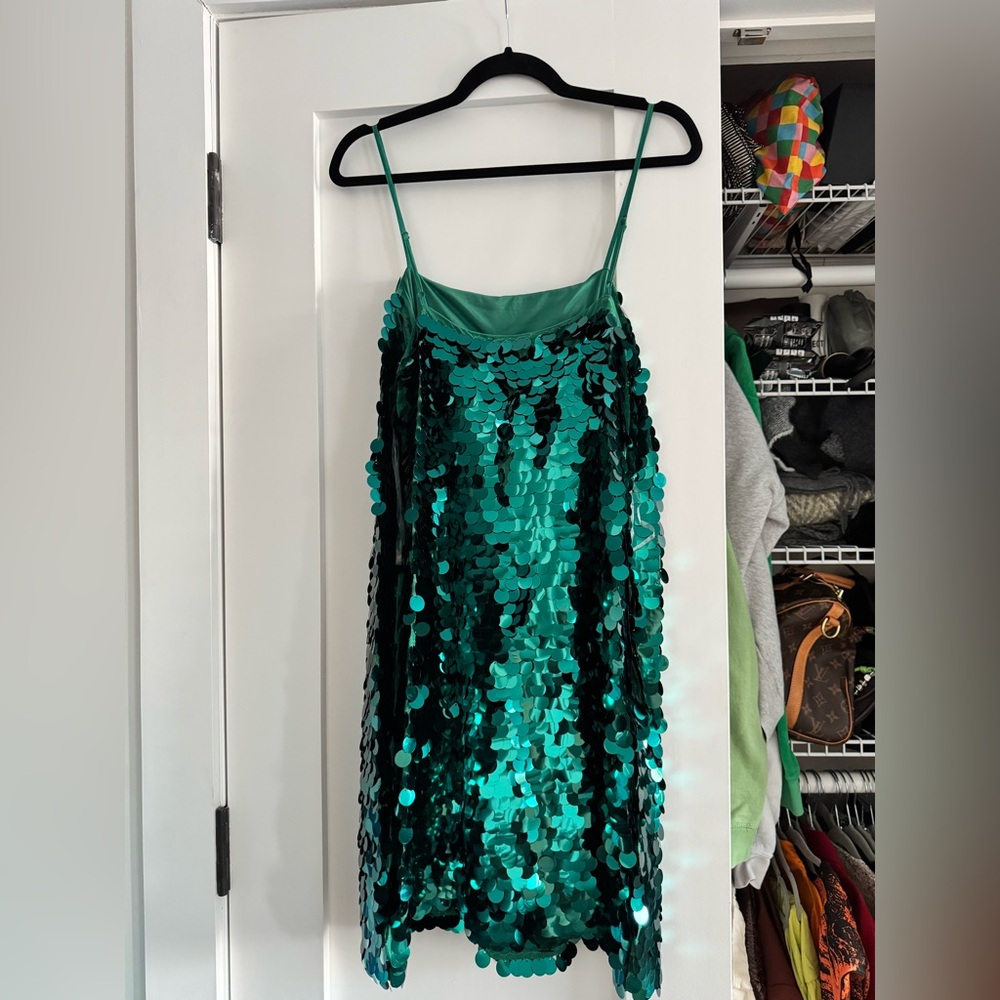 Above & Beyond Green Sequin Dress, XL - Picture 2 of 4